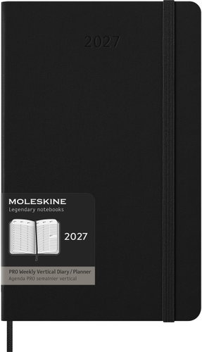 MOLESKINE 2027 PRO L Vertical Weekly, Hard Cover, Black - Planner - Main image