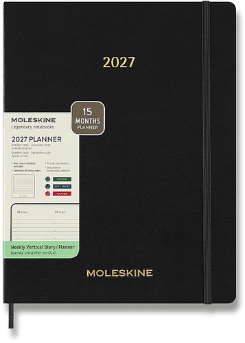 MOLESKINE 2027 Essential XXL Vertical Weekly Diary, Soft Cover, Black - Planner - Main image