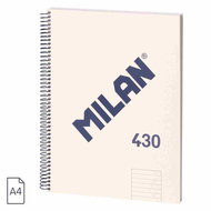 MILAN A4 ring binder with lined paper, beige - Notepad