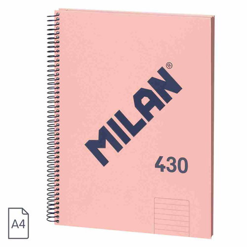 MILAN A4 Ringbuch mit liniertem Papier, rosa - Notizblock - Hauptbild