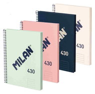 MILAN ring binder A5 with lined paper, mix of colours - pack of 4 - Notepad