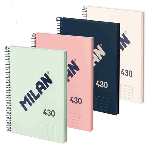 MILAN ring binder A5 with lined paper, mix of colours - pack of 4 - Notepad - Main image