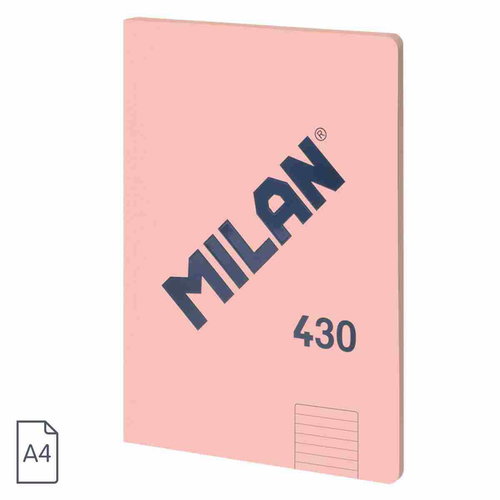 MILAN glued A4 with lined paper, pink - Notepad - Main image