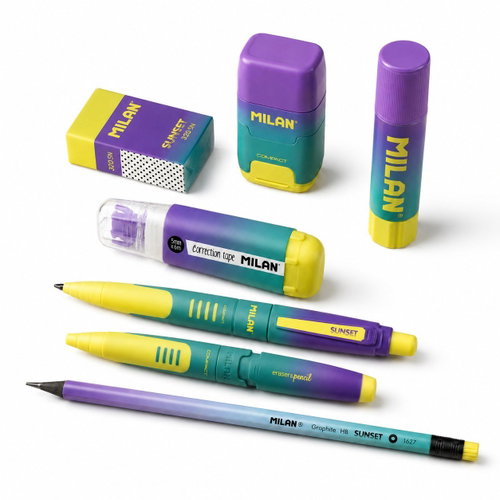 MILAN Sunset school stationery set, medium green - Writing Set - Main image