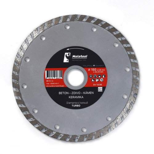 Molatool Diamond Cutting Wheel 150 × 2.6 × 22.2 mm Turbo Profi - Diamond Disc - Main image