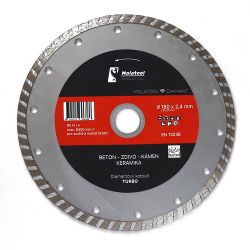 Molatool 180 × 2.4 × 22.2 mm Turbo Profi diamond cutting wheel - Diamond Disc - Main image