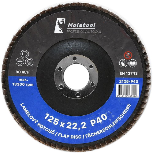 Molatool VSM Zircon 125 mm P40 Laminated grinding wheel - Lamellar Disc - Main image