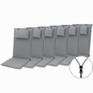 Doppler ELEGANT 2427 high, set of 6, chair and armchair cushions with headrest - Cushion