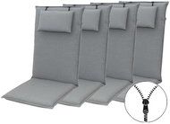 Doppler ELEGANT 2427 high, set of 4, chair and armchair cushions with headrest - Cushion