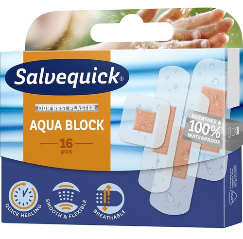 SALVEQUICK Healing accelerating patch Aqua Block 16 pcs - Plaster - Main image