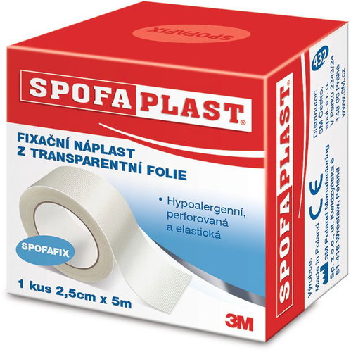 3M™ Spofaplast® 432 Transparent Film Fixation Plaster - SPOFAFIX, 12 pcs/pack. - Plaster - Main image