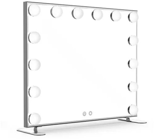 Mmiro, Hollywood make-up mirror with lighting L606 60 × 53 cm, silver - Makeup Mirror - Main image