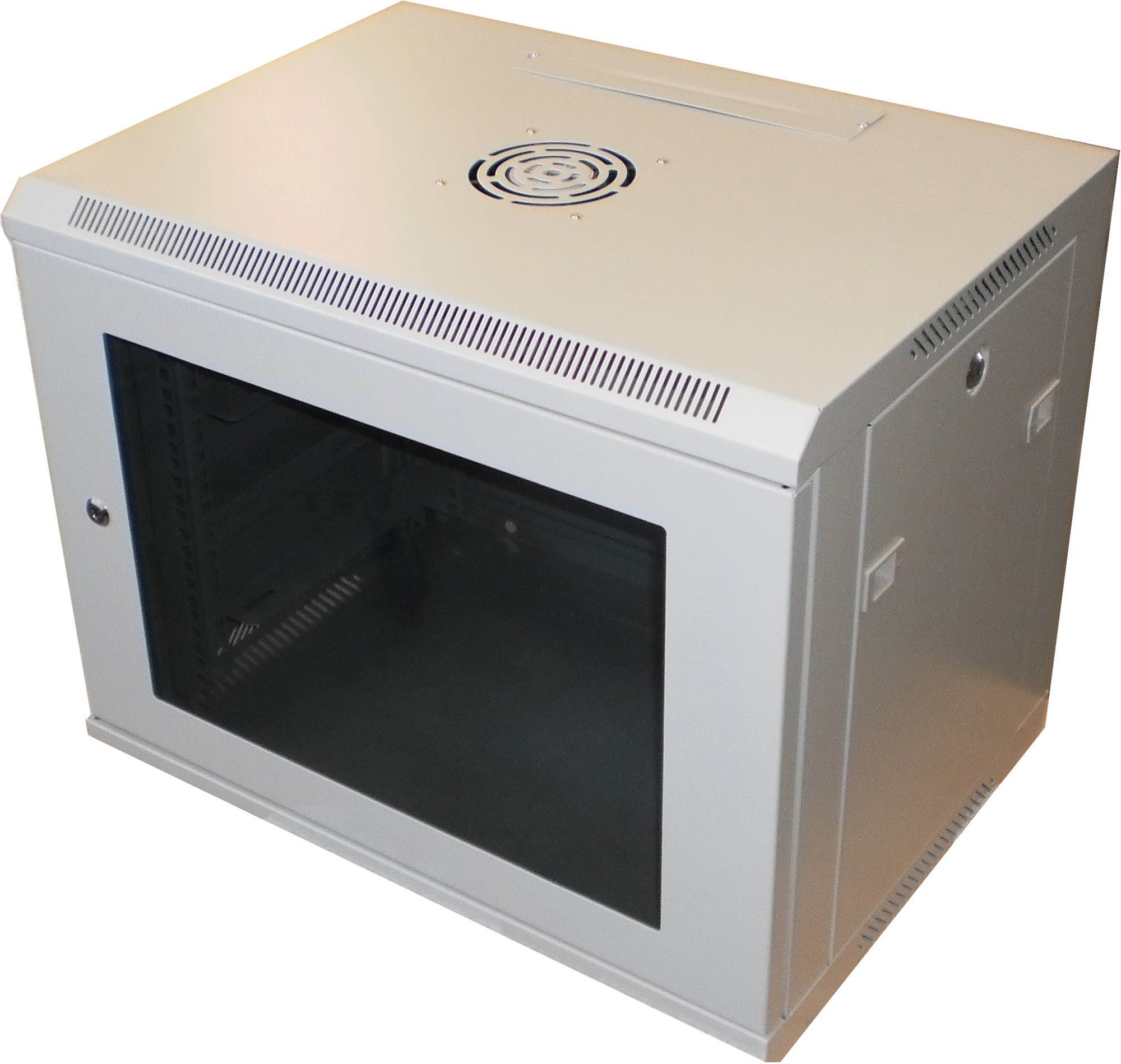 Datacom 19" 9U / 450mm, üvegajtós, szürke