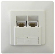 Datacom, CAT5E, STP, 2x RJ45, recessed - Socket