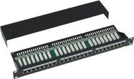 Patch panel Datacom 24x RJ45, přímý, CAT5E, STP, černý, 1U - Patch panel