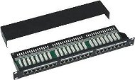 Datacom, 24x RJ45, priamy, CAT5E, STP, čierny, 1U - Patch panel