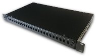 Patch panel Datacom 19" behúzható optikai kád 1U 24 SC Simplex fekete + kazetta - Patch panel