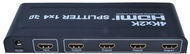 PremiumCord Externer HDMI-Splitter 1 to 4,, 4 HDMI Ports, schwarz - Hub