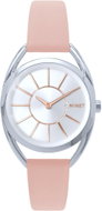 MINET Stříbrné dámské hodinky Icon Silver s růžovým koženým řemínkem - Watch