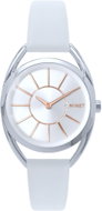 MINET Stříbrné dámské hodinky Icon Silver s bílým koženým řemínkem - Watch
