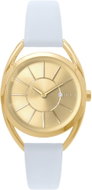 MINET Zlaté dámské hodinky Icon Gold s bílým koženým řemínkem - Watch