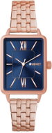 MINET Rosegold-modré dámské hodinky Siena se rosegold ocelovým řemínkem  - Watch
