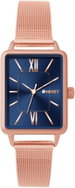MINET Rosegold-modré dámské hodinky Siena s ocelovým řemínkem  - Watch