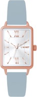 MINET Rosegold dámské hodinky Siena s šedým koženým řemínkem   - Watch