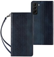 MG Magnet Strap knižkové puzdro na Samsung Galaxy S23 Ultra, modré - Puzdro na mobil