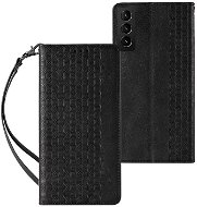 MG Magnet Strap knižkové puzdro na Samsung Galaxy S23 Ultra, čierne - Puzdro na mobil