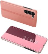 MG Clear View knižkové puzdro na Samsung Galaxy S23, ružové - Puzdro na mobil