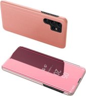 MG Clear View knižkové puzdro na Samsung Galaxy S23 Ultra, ružové - Puzdro na mobil