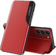 MG Eco Leather View knižkové puzdro na Samsung Galaxy S23, červené - Puzdro na mobil