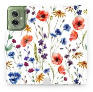 Mobiwear flip book for Motorola Moto G55 5G - Flower - Phone Case
