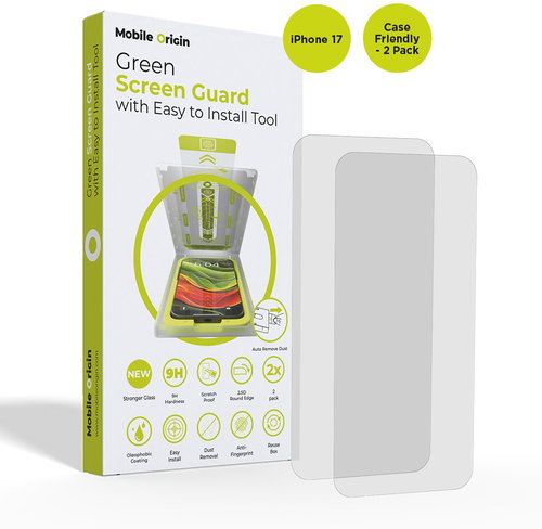 Mobile Origin Screen Guard With Easy Applicator case friendly 2er-Pack iPhone 17 - Schutzglas - Hauptbild