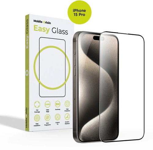 Mobile Origin EasyGlass Schutzglas mit Applikator iPhone 15 Pro, 2 Stück - Schutzglas - Hauptbild