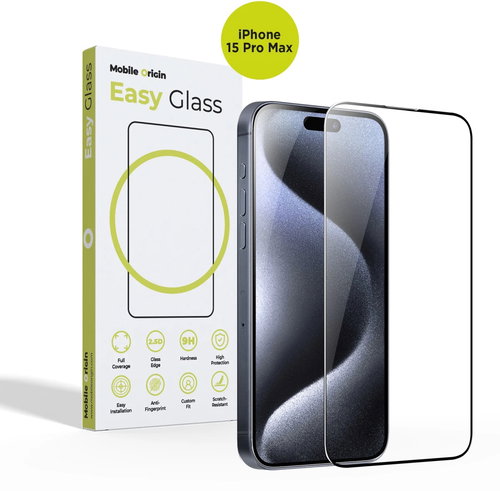 Mobile Origin EasyGlass Protective Glass with Applicator iPhone 15 Pro Max, 2 pcs - Glass Screen Protector - Main image