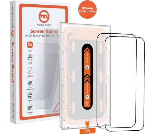 Mobile Origin Orange Screen Guard iPhone 15 Pro Max 2pcs mit Applikator - Schutzglas - Hauptbild