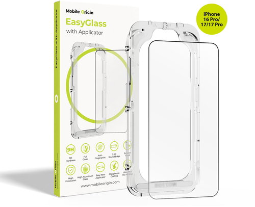 Mobile Origin EasyGlass with Applicator iPhone 16 Pro/17/17 Pro - Glass Screen Protector - Main image
