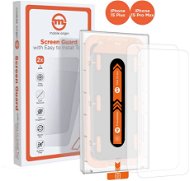Glass Screen Protector Mobile Origin Orange Screen Guard iPhone 15 Pro Max/15 Plus 2ks s aplikátorem - Ochranné sklo