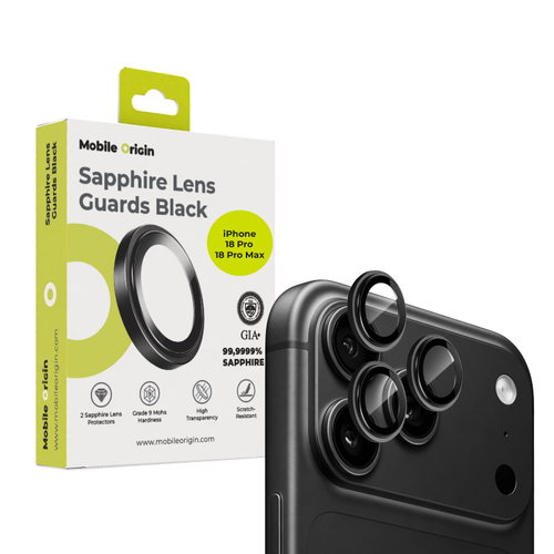 Mobile Origin Sapphire Lens Guards iPhone 18 Pro/18 Pro Max Black - Glass Screen Protector - Main image