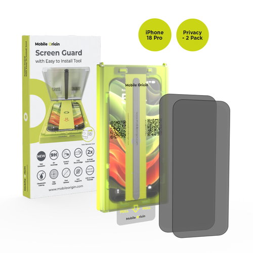 Mobile Origin Screen Guard Privacy With Easy Applicator 2 Pack iPhone 18 Pro - Schutzglas - Hauptbild