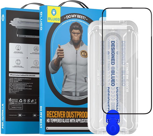 Blueo Receiver HD Tempered Glass iPhone 15 Pro Max - Glass Screen Protector - Main image