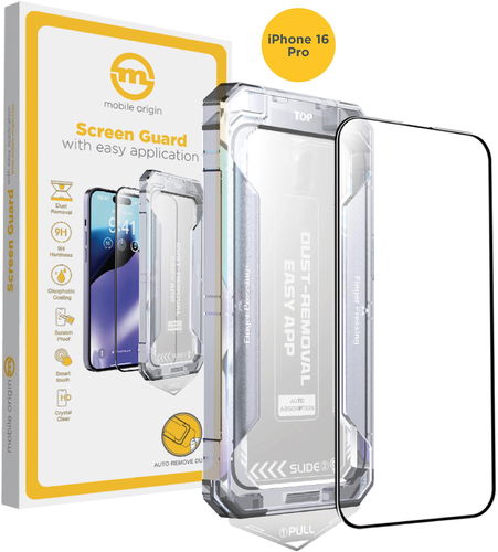 Mobile Origin Yellow Screen Guard With Easy Application iPhone 16 Pro - Ochranné sklo - Hlavní obrázek