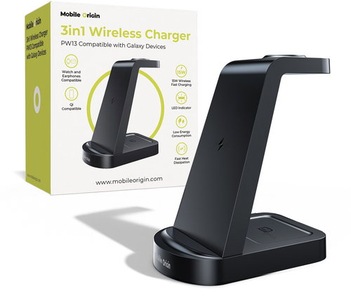 Mobile Origin 3in1 Wireless Charger PW13 Samsung Compatible - Vezeték nélküli töltő - Fő fotó