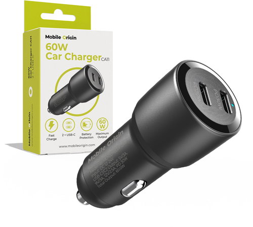 Mobile Origin Car Charger 60W 2 USB-C CA11 - Auto-Ladegerät - Hauptbild