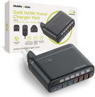 Mobile Origin GaN 140W Travel Charger Hub PW12 EU/UK/US 3x USB-C + 3x USB-A - Wall Charger