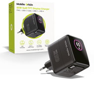 Mobile Origin 65W GaN Display Charger PW3 - USB-C Cable + USB-C + USB-A - Wall Charger