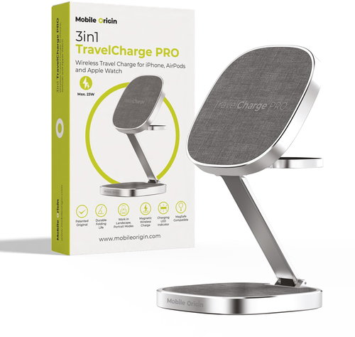 Mobile Origin TravelCharge PRO Silver - Charging Stand - Main image