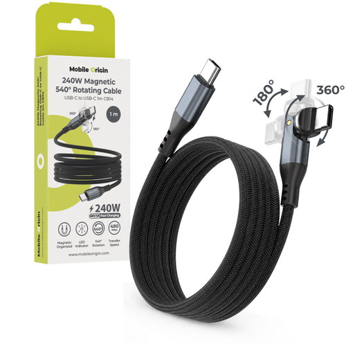 Mobile Origin 240W Magnetic 540° Rotating USB-C to USB-C Cable 1 m CB14 - Data Cable - Main image